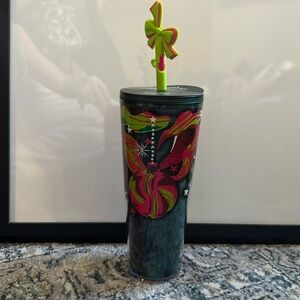 Starbucks Holiday 2023 Venti 24 oz insulate Cup Tumbler Green Ornaments & Topper